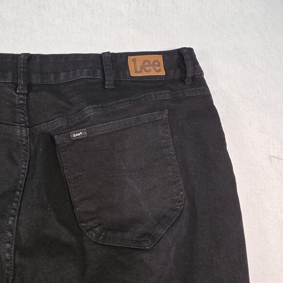 Lee Mid Rise Regular Fit Bootcut Denim Jeans Size 24W Medium Black Cotton Blend - Picture 3 of 9